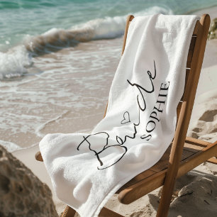 Toalha De Praia Nome da Noiva Personalizada Elegante   Personaliza