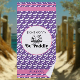 Toalha De Praia Nome da porta da coluna da faixa do padrão de água