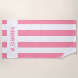 Toalha De Praia Nome Damas de honra solteira rosa