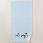 Toalha De Praia Nome de Script Azul Claro - Cubo<br><div class="desc">Nome de Script Azul Claro Toalha de Praia Cuta</div>