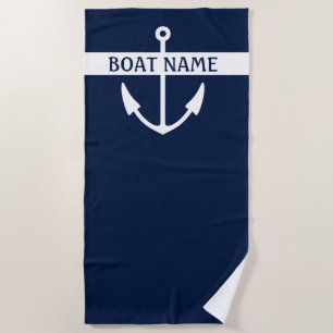 Toalha De Praia Nome do barco Anchor Beach Towel