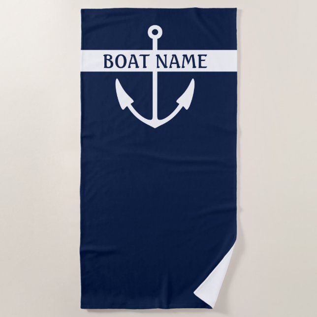 Toalha De Praia Nome do barco Anchor Beach Towel (Frente)