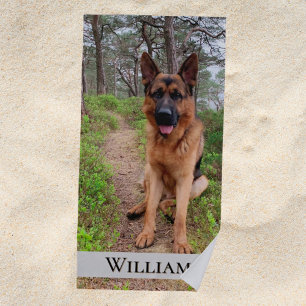 Toalha De Praia nome do caminho da floresta do german shepherd
