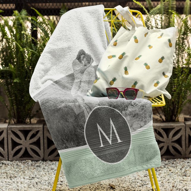Toalha De Praia Nome e Foto Personalizados da Casa Pastel Minimali (Criador carregado)