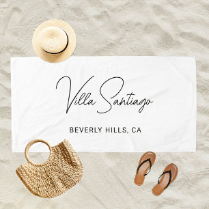 Toalha De Praia Nome Moderno Personalizado da Residência Doméstica