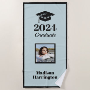 Toalha De Praia Nome Personalizado, Ano, Graduação de Foto e Cores