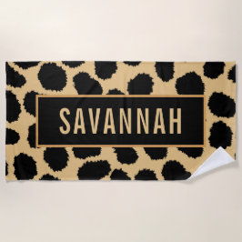 Toalha De Praia Nome Personalizado Cheetah Animal Print Pattern Cl