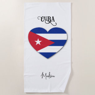 Toalha De Praia Nome personalizado Cuba Love