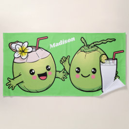 Toalha De Praia Nome personalizado de Coconuts Cachorro de praia t