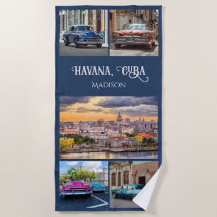 Toalha De Praia Nome Personalizado de Havana CUBA