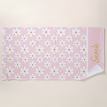 Nome Personalizado de Margaridas Rosa Fofa Floral 