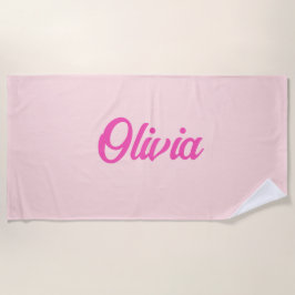 Toalha De Praia Nome Personalizado Diversão Retro Personalizada