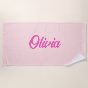 Toalha De Praia Nome Personalizado Diversão Retro Personalizada