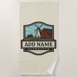Toalha De Praia NOME Personalizado Farmhouse Rustic Farmhouse Old 