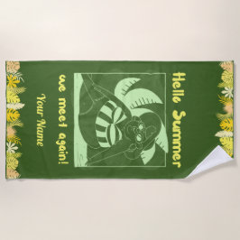 Toalha De Praia Nome Personalizado Funny Tropical Summer Beach Tow