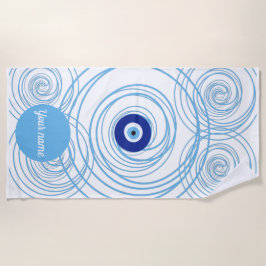 Toalha De Praia Nome Personalizado Mau Proteção de Olhos Summer Be