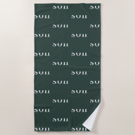 Toalha De Praia Nome Personalizado Simples Repetitivo Verde