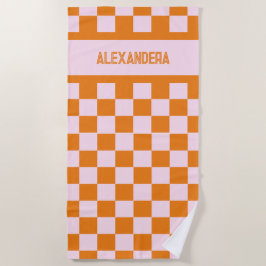 Toalha De Praia Nome Pôr do Sol Laranja Rosa Despedida de Solteira