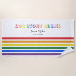 Toalha De Praia Nossa História Começa Arco-íris Bandeira LGBTQ Cas