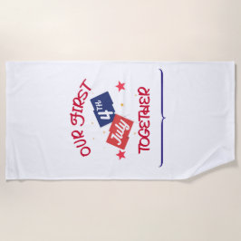 Toalha De Praia Nosso primeiro 4 de julho juntos - Casal