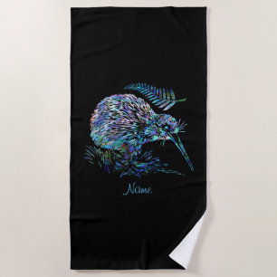 TOALHA DE PRAIA NOVA ZEALAND KIWI PAUA PERSONALIZADA