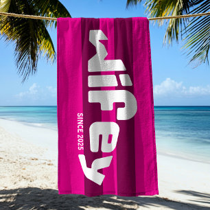 Toalha De Praia Novamente Cinza-Rosa-Quente-Vermelha com Granalha