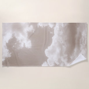 Toalha De Praia Nuvens bege Suave 5 #nuvens #arte