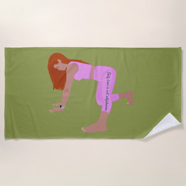 Toalha De Praia O amor próprio não é egoísmo, citação motivacional (Frente)