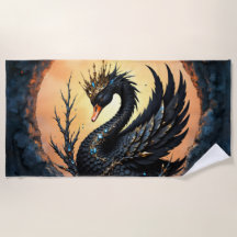 O Cisne Obsidiano da Graça ao Luar. No crepúsculo