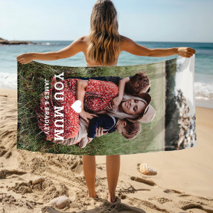Toalha De Praia O CORAÇÃO BEM TE AMA Foto do Dia de as mães MÃE