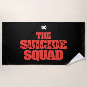 Toalha De Praia O Esquadrão Suicida Logotipo vermelho e preto