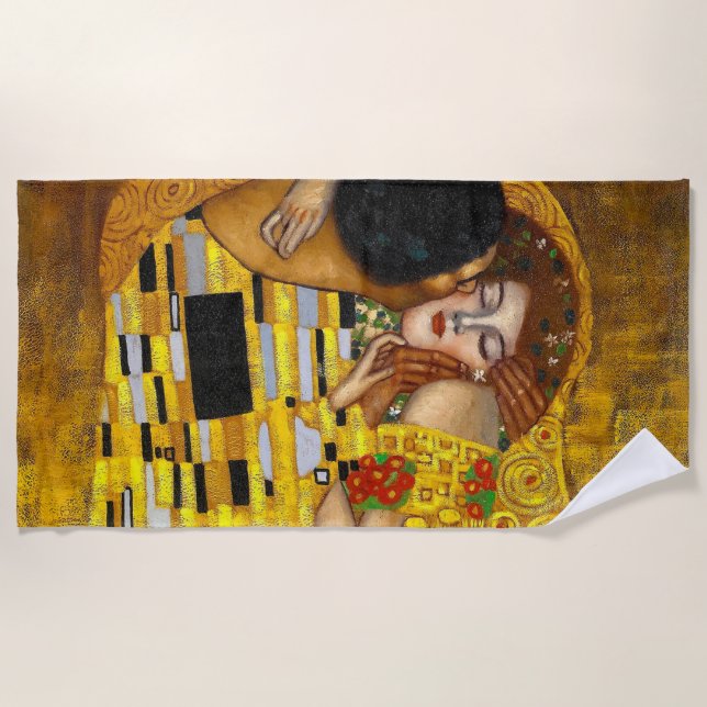 Toalha De Praia O Kiss Gustav Klimt (Frente)