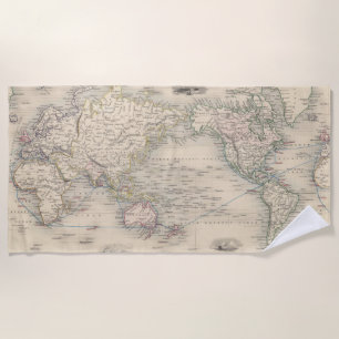 Toalha De Praia O mundo na projeção de Mercator