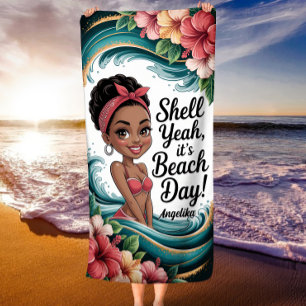 Toalha De Praia O Oceano Tropical Africano Americano Vibes Shell S