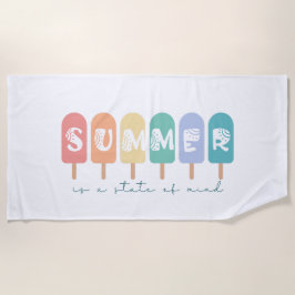 Toalha De Praia O verão é um estado de espírito - picolé Sorvete