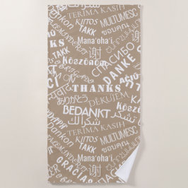 Toalha De Praia Obrigado Text Beach Towel Multi Language