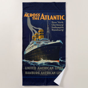 TOALHA DE PRAIA OCEAN LINER EUROPE AMÉRICA