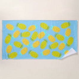 Toalha De Praia Ocean Pineapples Pattern