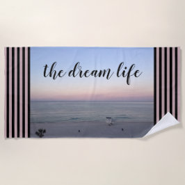Toalha De Praia Ocean Pink Sunrise Dream Life