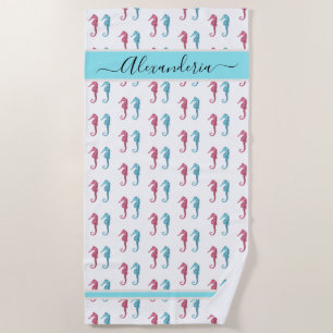 Toalha De Praia Ocean Seacavalo azul Tropical Teal Beach Towel