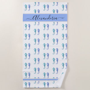 Toalha De Praia Ocean Seacavalo azul Tropical Teal Beach Towel