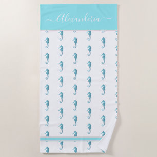 Toalha De Praia Ocean Seacavalo Tropical Teal Blue Beach Towel