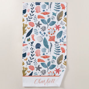 Toalha De Praia Ocean Seashells Starfish Towel Beach