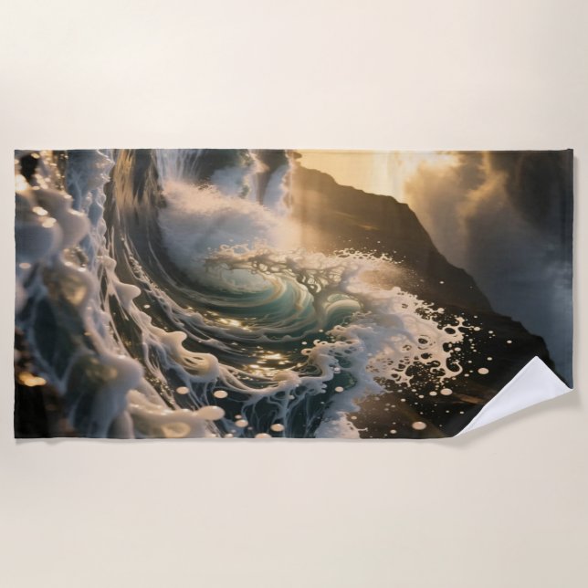 Toalha De Praia Ocean Waves & Sea Foam Beach Towel (Frente)