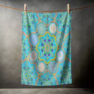 Toalha De Praia Octo Brighteno arabesque Moorish Turquoise