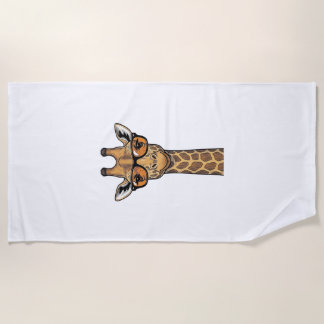 Toalha De Praia Óculos de Sol Girafa Legal Camisa Vintage Gravada 