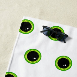 Toalha De Praia Olhos Verdes Engraçados