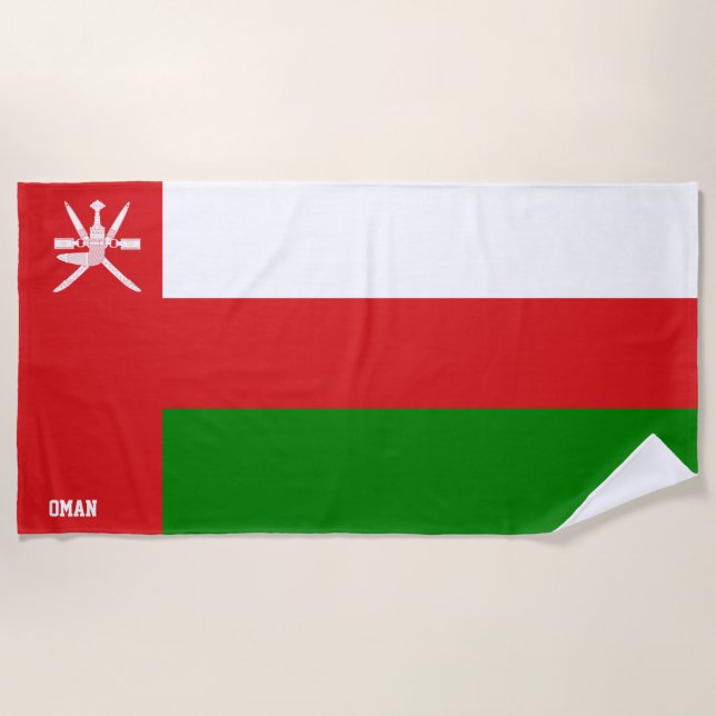 Toalha De Praia Oman Flag Splendid Patriotic (Frente)