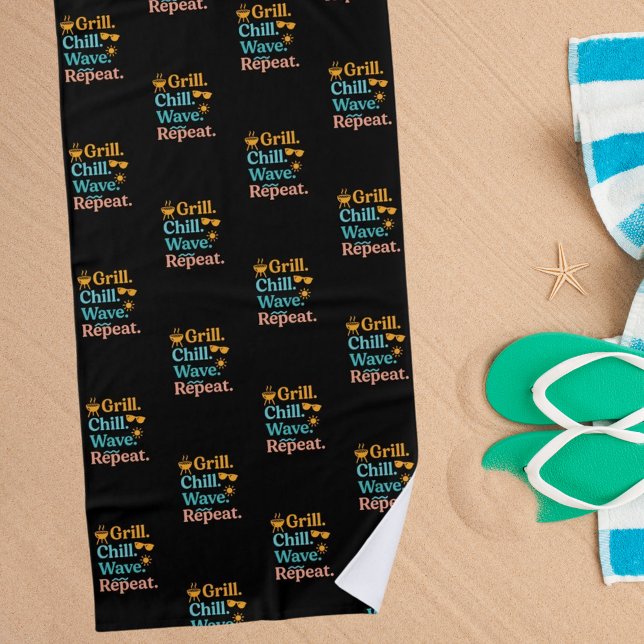 Toalha De Praia Onda de frio de grilo repete citação de praia de v (Criador carregado)