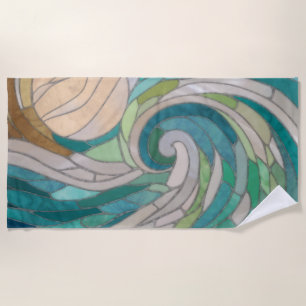 Toalha De Praia Onda e Lua do Mosaico